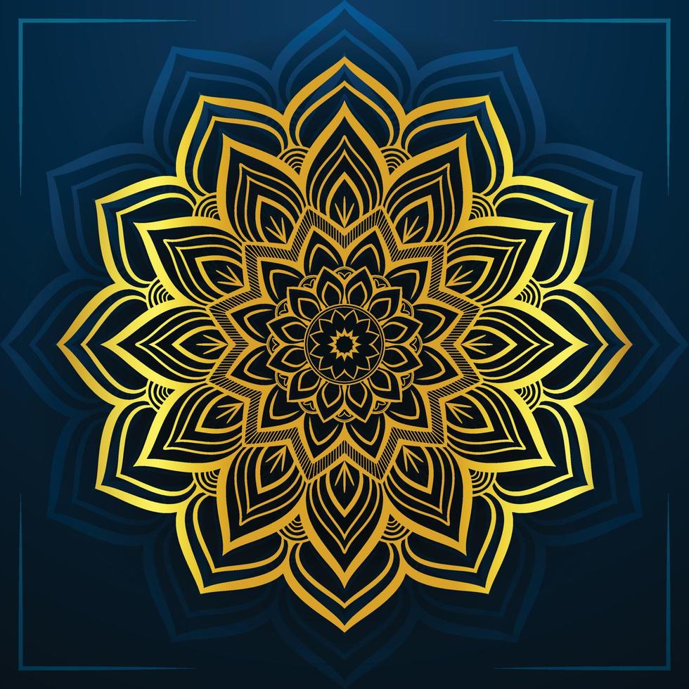 Luxus-Mandala-Rahmen-Hintergrunddesign mit goldener Farbe vektor