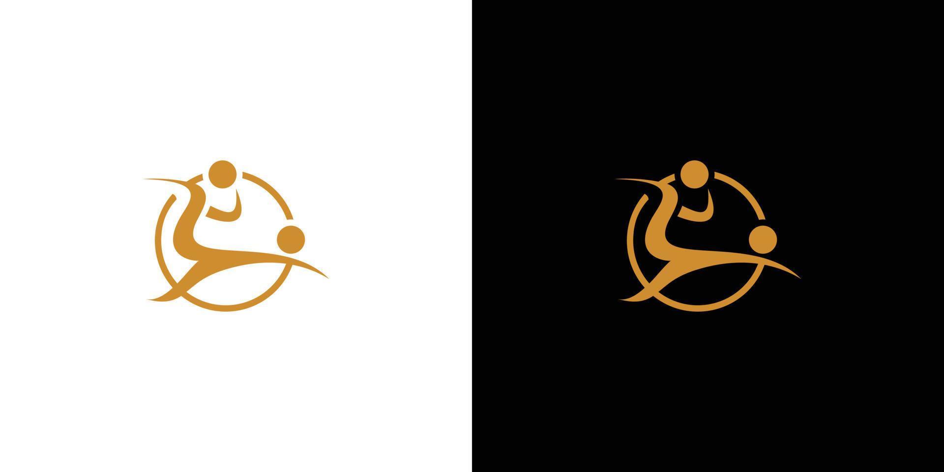 Einzigartiges und modernes Sport- und Massage-Logo-Design vektor