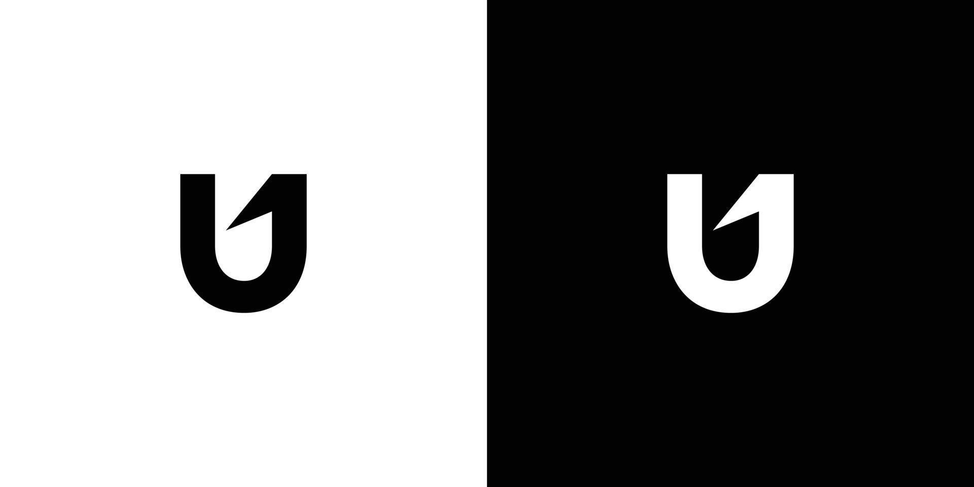 unika och moderna U-bokstavsinitialer logotypdesign 2 vektor