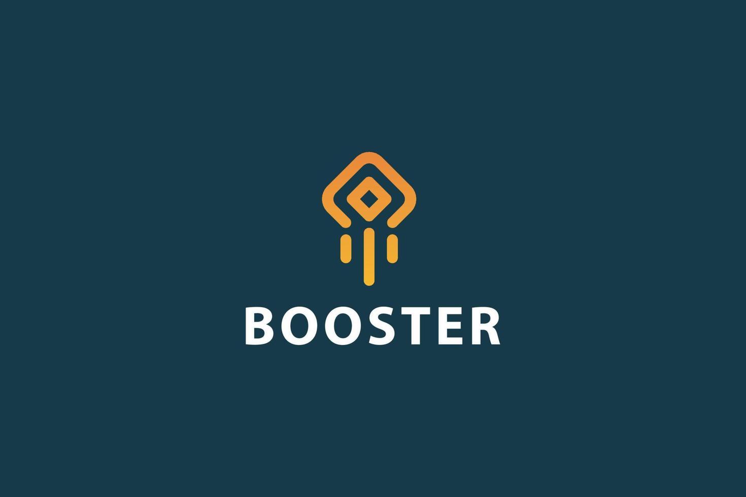Speedy Booster-Logo für schnelle Raketenraumschiffe vektor