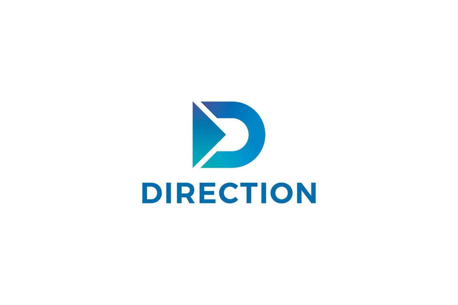 bokstaven d blå färg enkel riktning logotyp för företag vektor