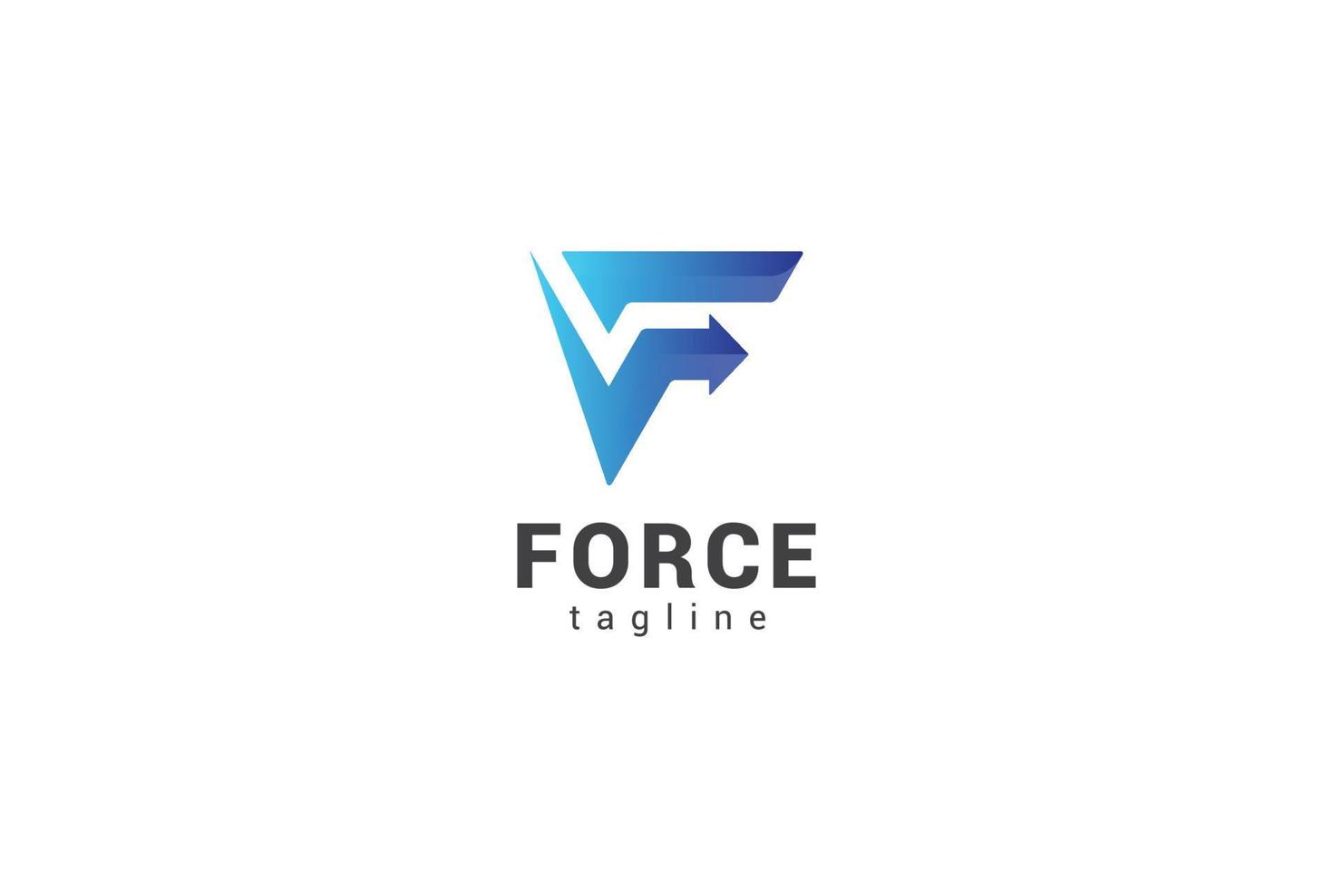 bokstaven f creative force logotyp vektor