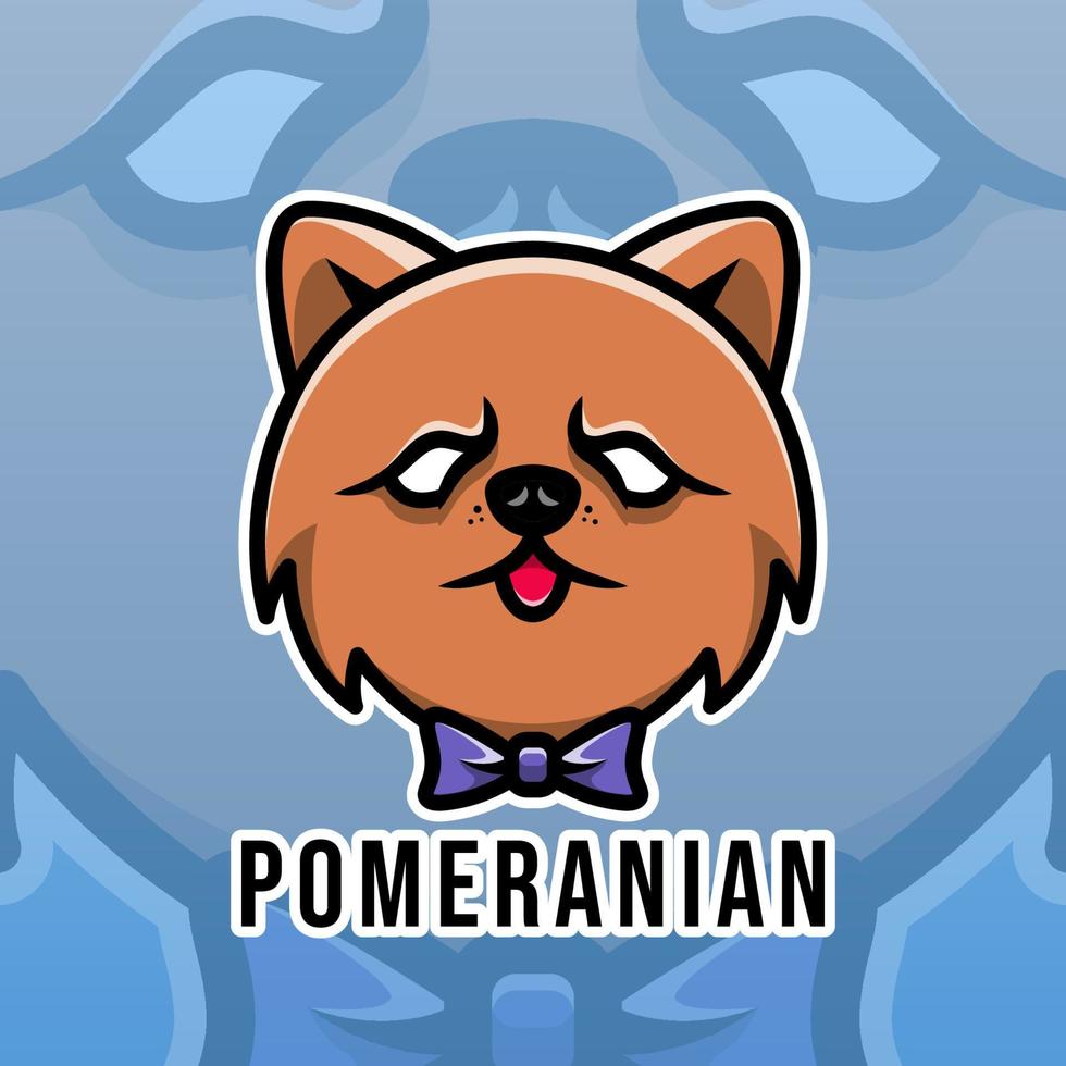 söt pomeranian hundhuvud maskot logotyp, vektorillustration eps.10 vektor