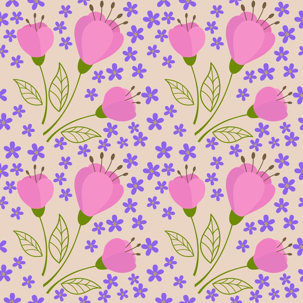 seamless mönster med blommor, abstrakt upprepande pattern.for papper, omslag, tyg, textilier, presentförpackning, reklam, väggkonst, inredning. vektor illustration av mode.