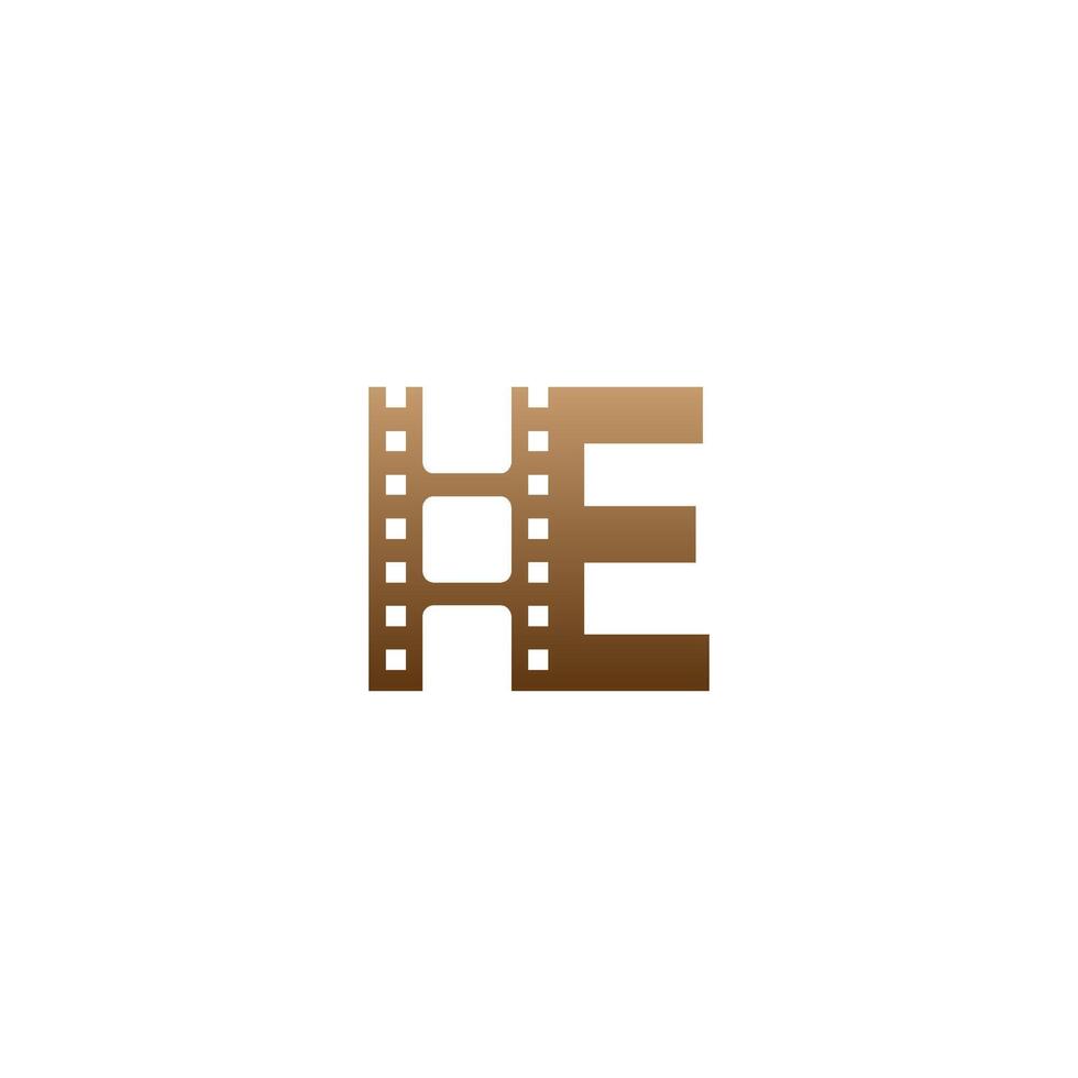 buchstabe e mit filmstreifen-symbol-logo-design-vorlage vektor