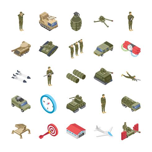 Militär, Spezialeinheiten und Armee Icons Set vektor