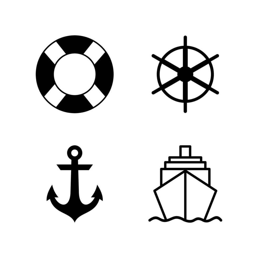 Boote Icon Set Vektor-Design-Vorlagen auf weißem Hintergrund vektor