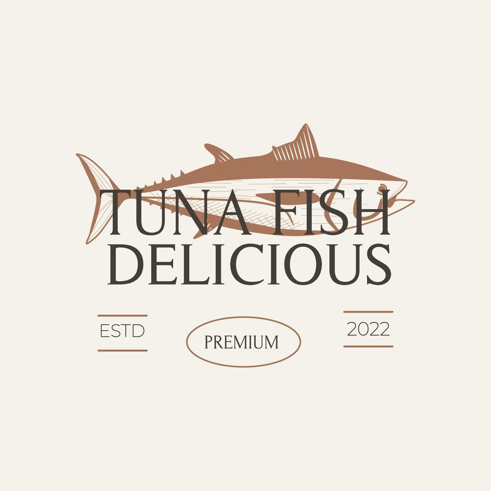 thunfisch vintage illustration logo vektor