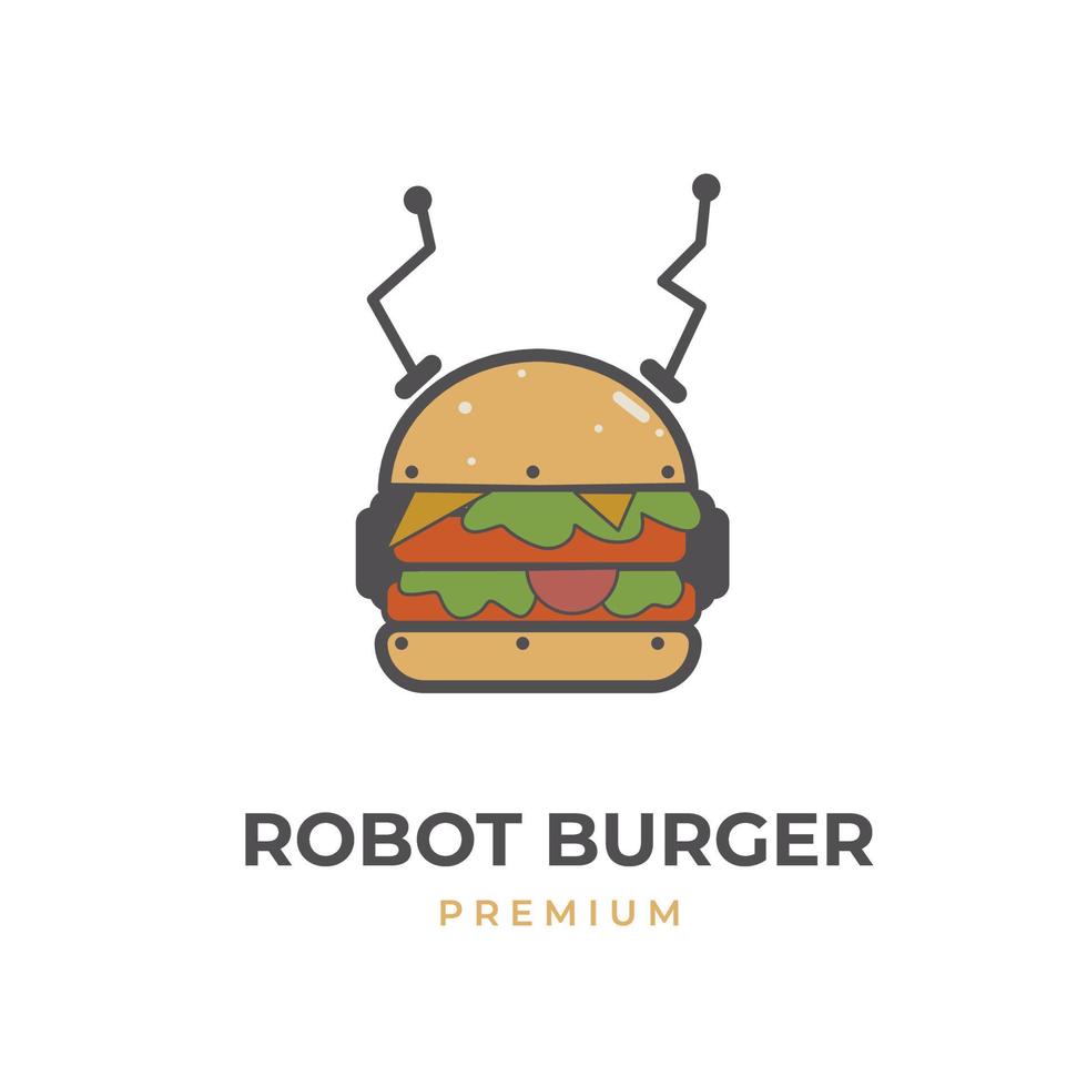 burger evolution roboter illustrationslogo vektor