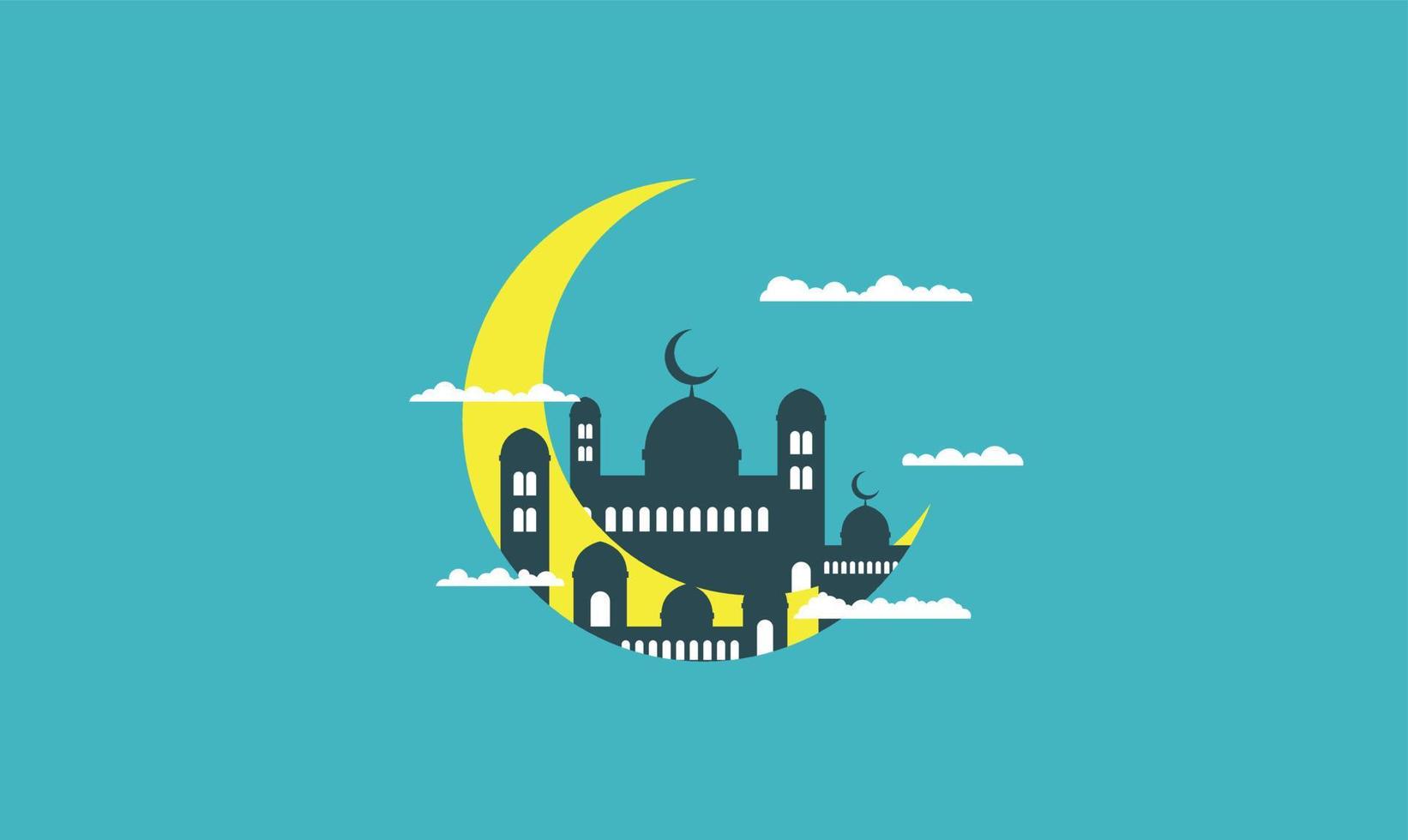 realistisk ramadan kareem platt eid al-fitr illustration mubarak tapet hari raya aidilfitri vektor