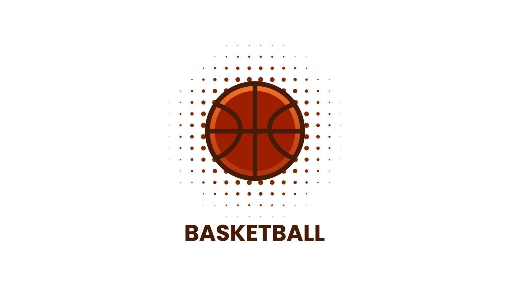 Symbol flacher Cartoon-Basketball vektor