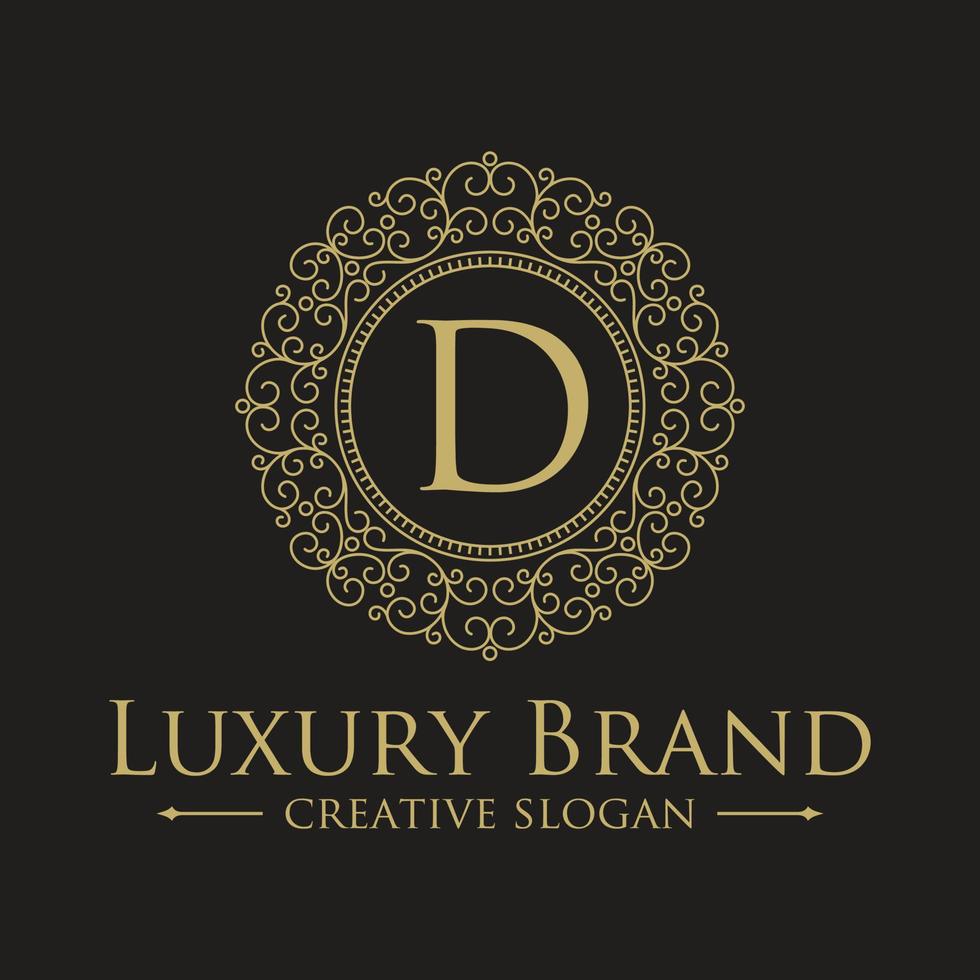 blommig heraldisk lyx cirkel logotyp mall i vektor för restaurang, kungligheter, butik, café, hotell, smycken, mode och annan vektorillustration