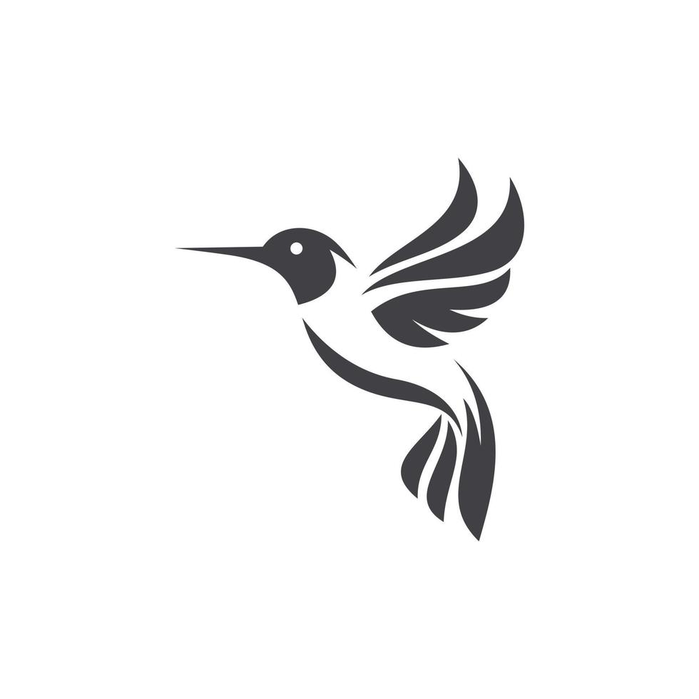 abstrakte farbenfrohe Kolibri-Vogel-Logo-Linien-Umriss-Monoline-Vektor-Symbol-Illustration vektor