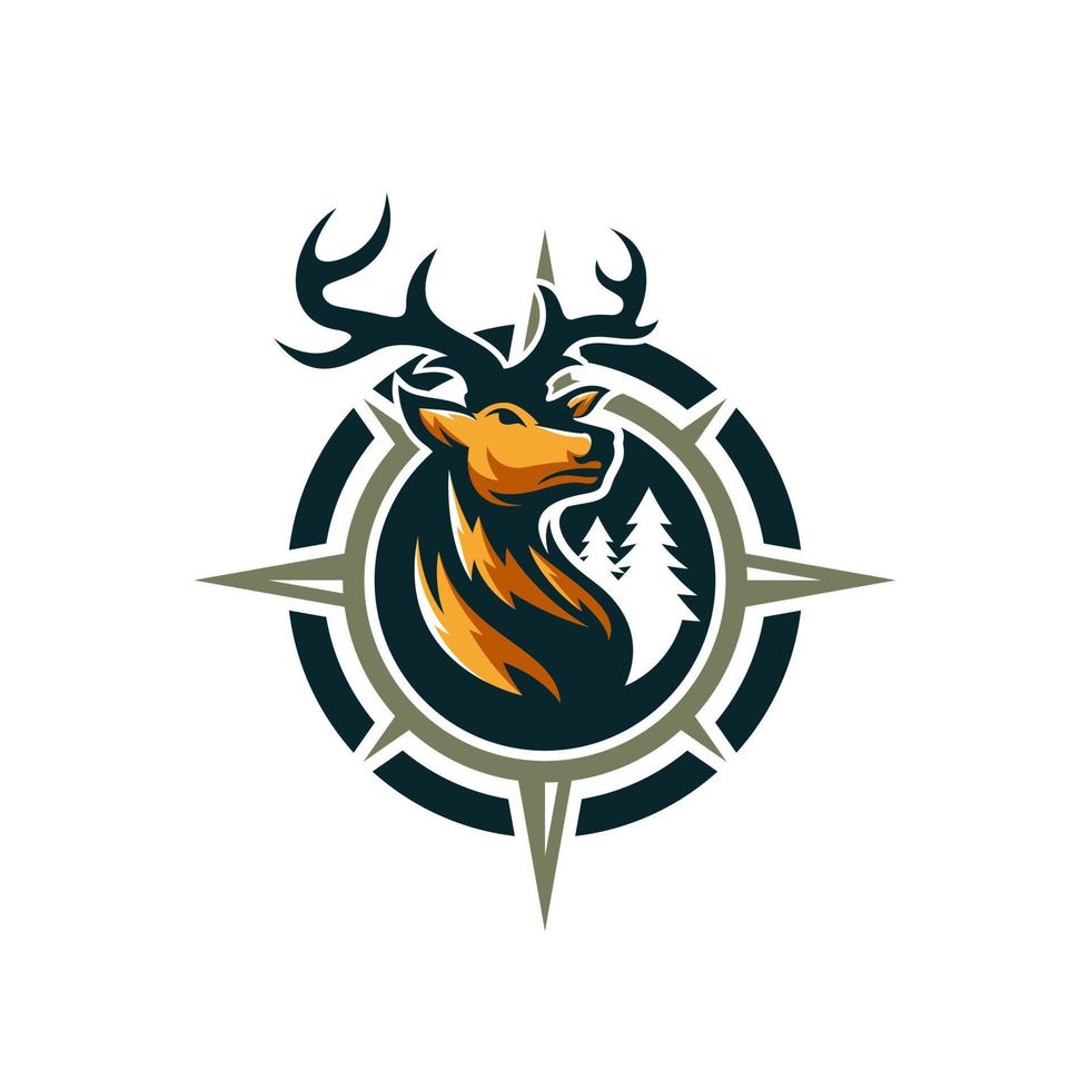 Vintage Deer Hunter Logo-Design-Vorlage vektor