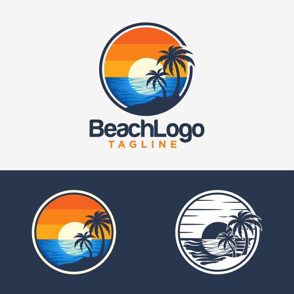 Strand-Logo-Design-Vektor-Vorlage vektor