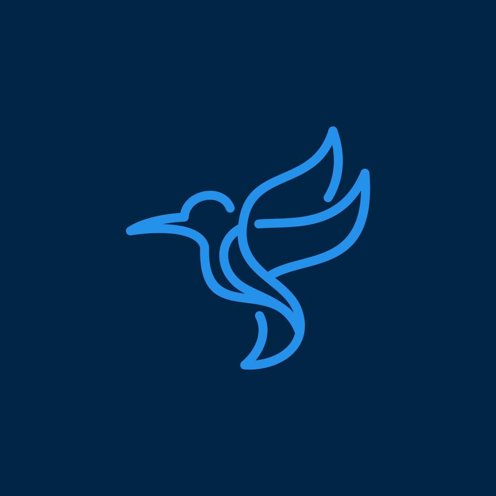 Kolibri-Logo-Design-Vektor mit vollständigen Linien- und Farbstilen vektor