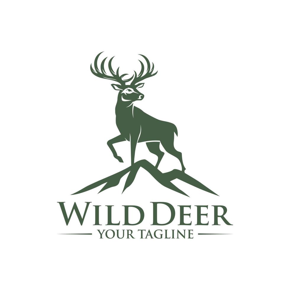 Vintage Deer Hunter Logo-Design-Vorlage vektor