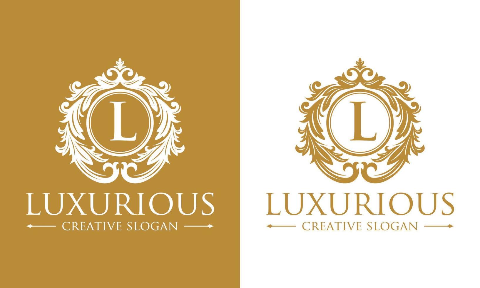 florale heraldische Luxus-Kreis-Logo-Vorlage im Vektor für Restaurant, Lizenzgebühren, Boutique, Café, Hotel, Schmuck, Mode und andere Vektorillustrationen