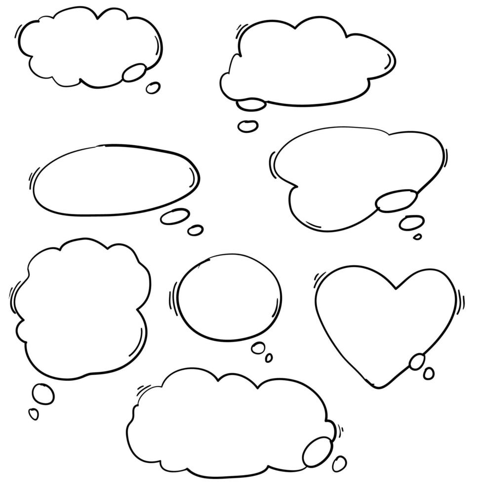 handgezeichnete Denkblase für soziale Netzwerke, Apps, Tapeten und Poster mit kreativem Cartoon-Stil. Vektor