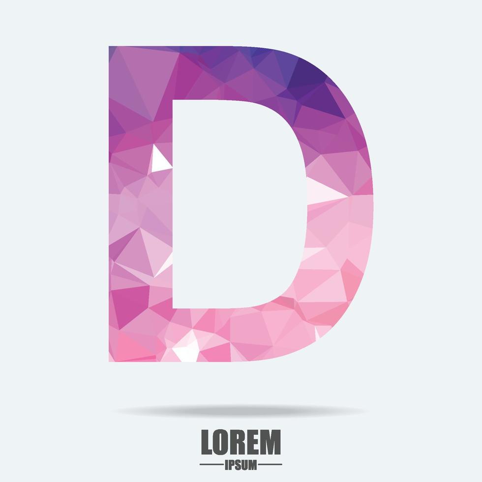 abstrakt trend polygon bokstaven d logotyp formgivningsmall. art tech media app kreativa tecken. färgglada vektor symbol ikon. ljusa alfabetet teckensnitt.