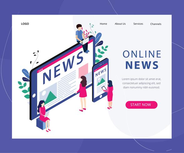 Online News Webseite vektor