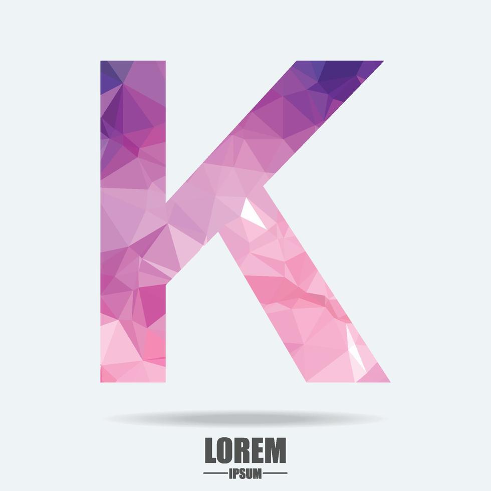 abstrakt trend polygon bokstaven k logotyp formgivningsmall. art tech media app kreativa tecken. färgglada vektor symbol ikon. ljusa alfabetet teckensnitt.