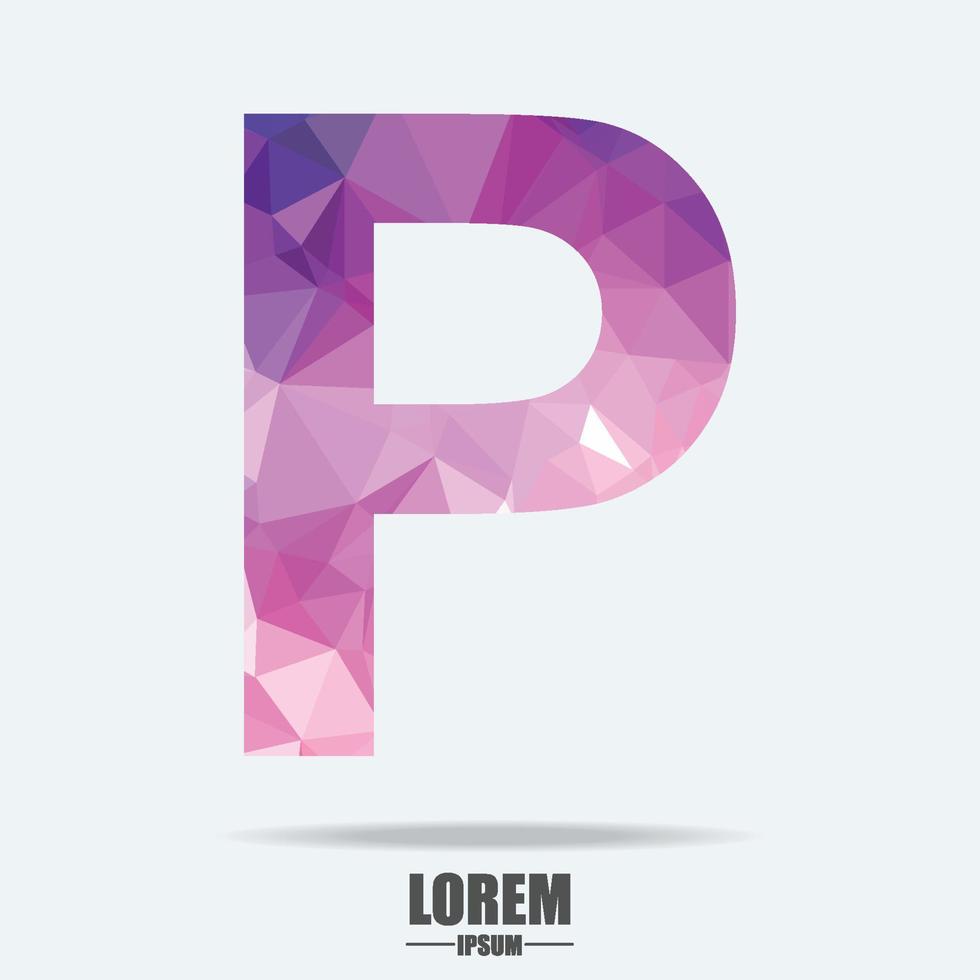 abstrakt trend polygon bokstaven p logotyp formgivningsmall. art tech media app kreativa tecken. färgglada vektor symbol ikon. ljusa alfabetet teckensnitt.