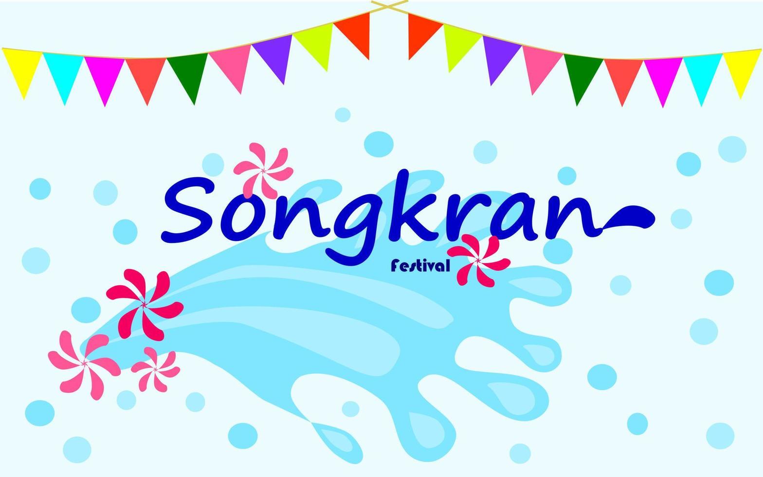 songkran festival oder thailändisches neujahr. Wassergießen ist die Haupttätigkeit. auch Familien- und Seniorenfeier. Vektordesign. vektor