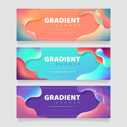 Abstrakt Fluid Banners Pack vektor