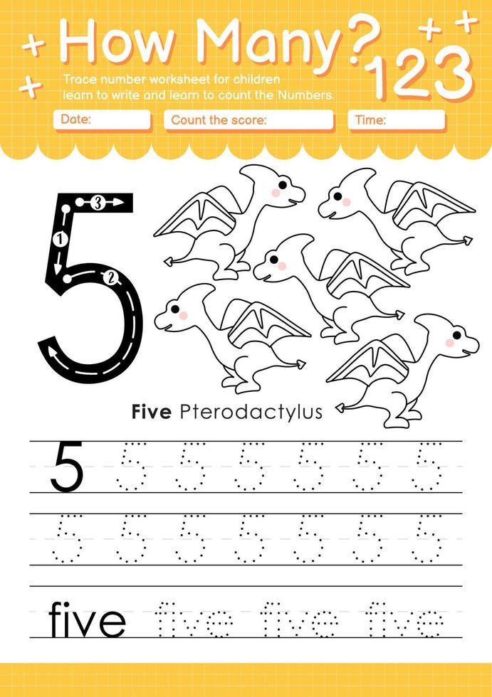 Nummernverfolgungsvorlage mit der Nummer fünf vektor