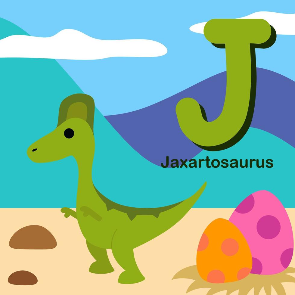 niedliche karikaturillustrationen mit dinosaurier 26 alphabet vektor