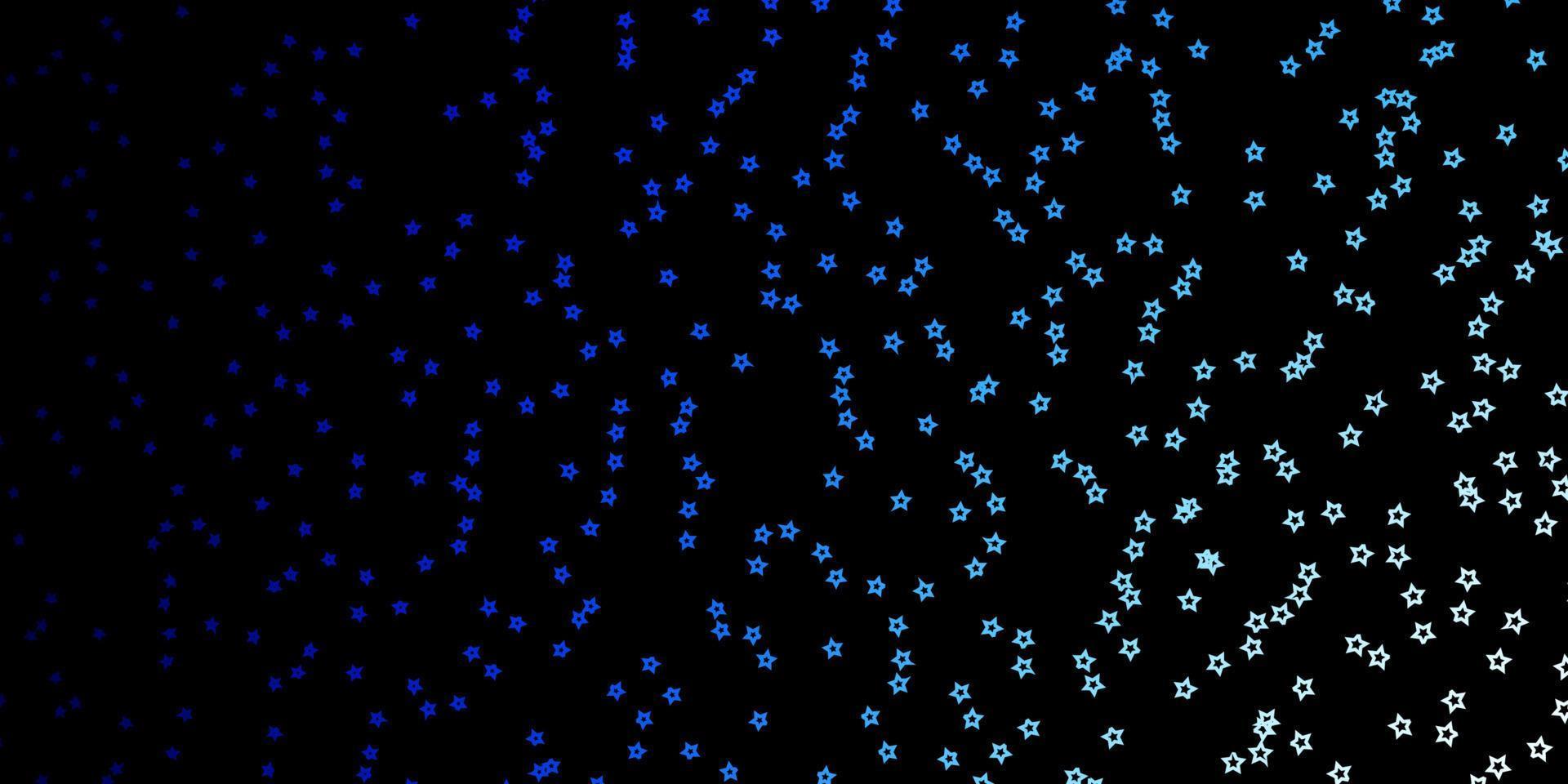 dunkelblauer Vektorhintergrund mit bunten Sternen. vektor