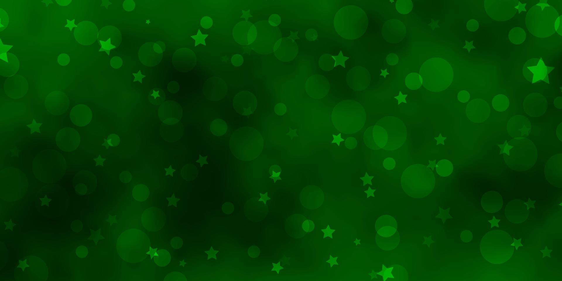 hellgrünes Vektormuster mit Kreisen, Sternen. vektor
