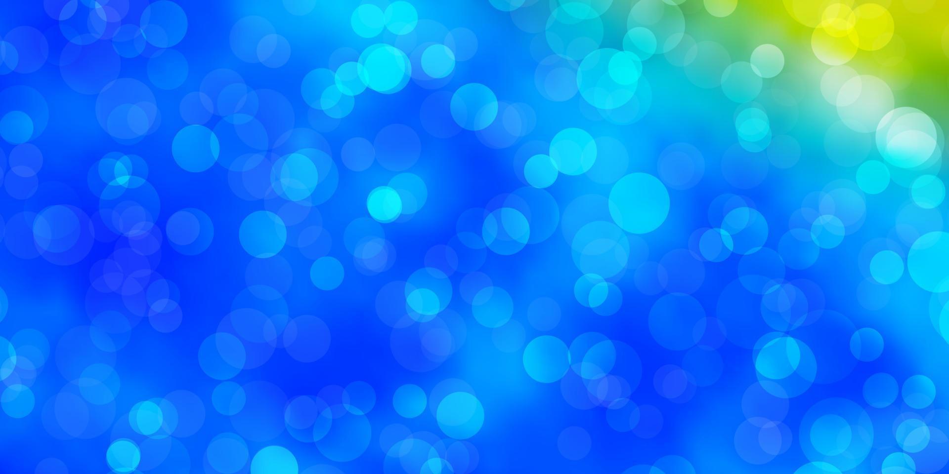 ljusblå, gul vektor bakgrund med cirklar.