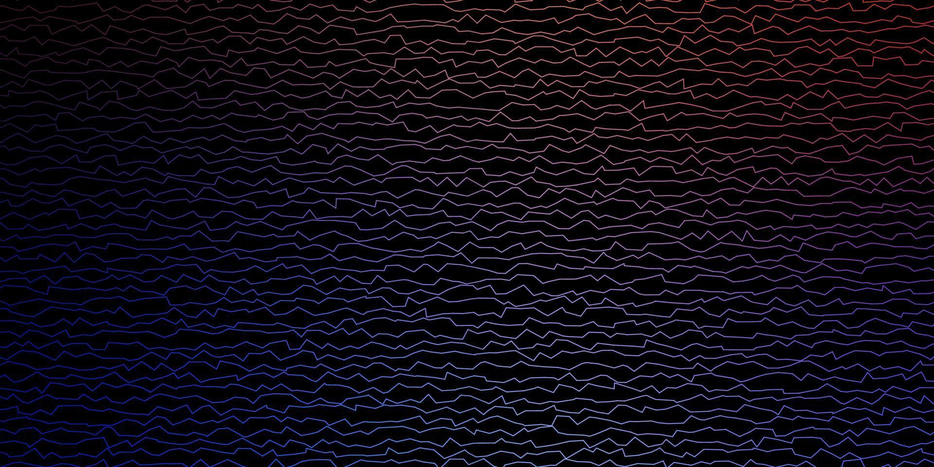 dunkelblauer, roter Vektorhintergrund mit gebogenen Linien. vektor