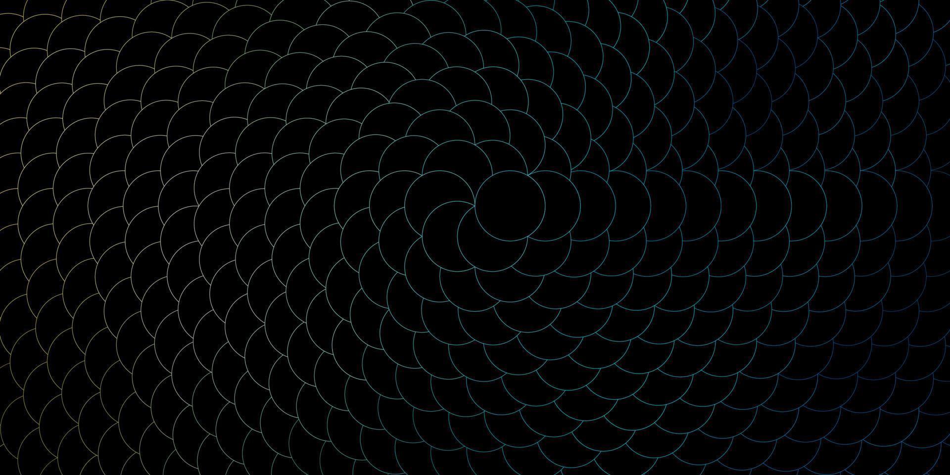 mörkblå, gul vektorbakgrund med bubblor. vektor