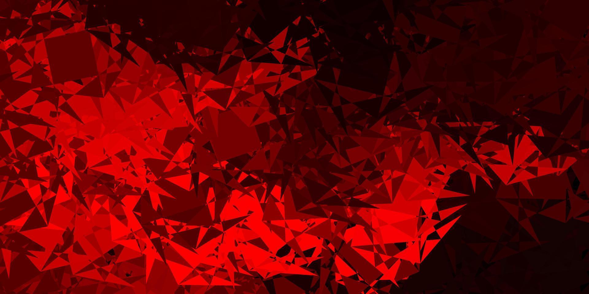 mörk röd vektor layout med triangelformer.