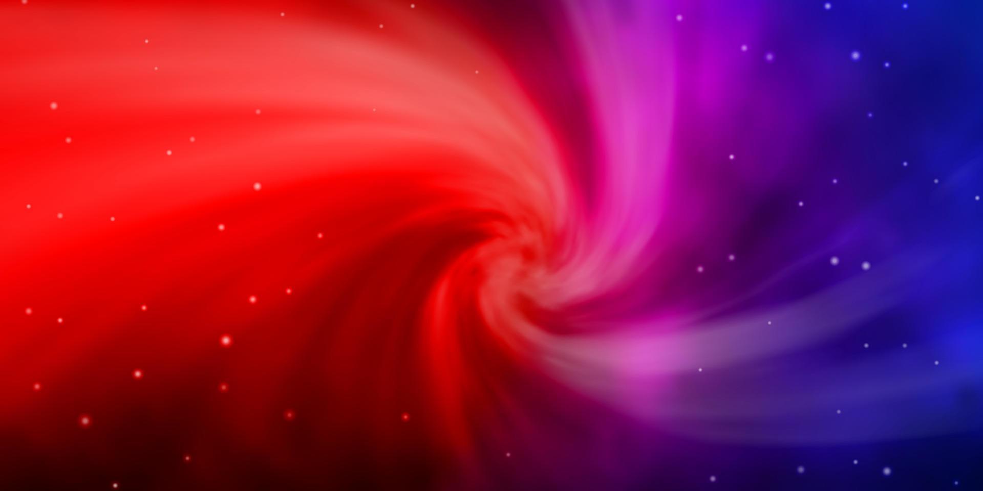 hellblaues, rotes Vektormuster mit abstrakten Sternen. vektor