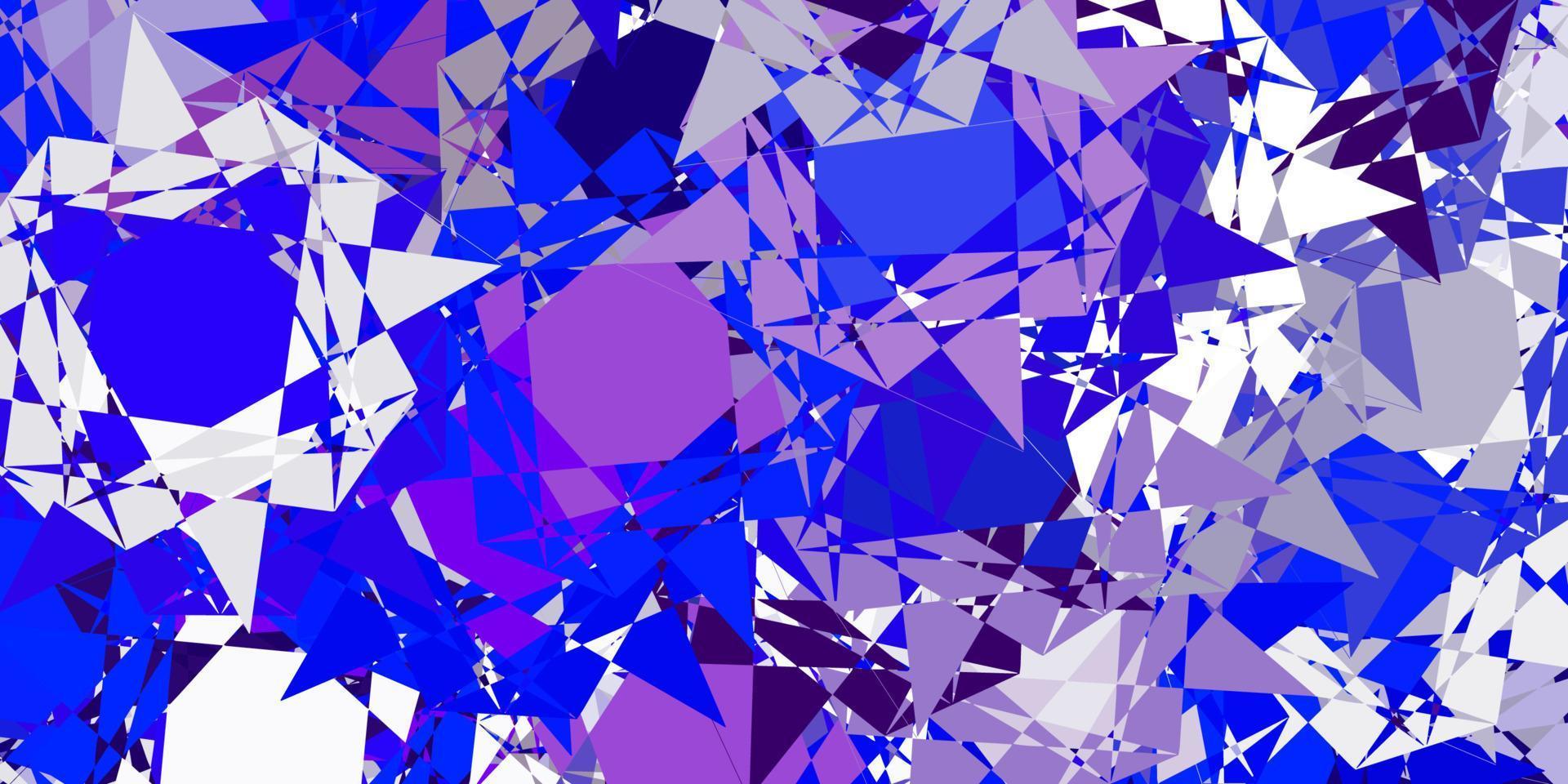 ljusrosa, blå vektormönster med månghörniga former. vektor