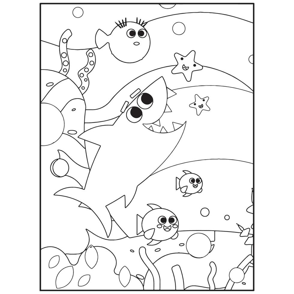 utskrivbara havsdjur målarbok för barn vektor