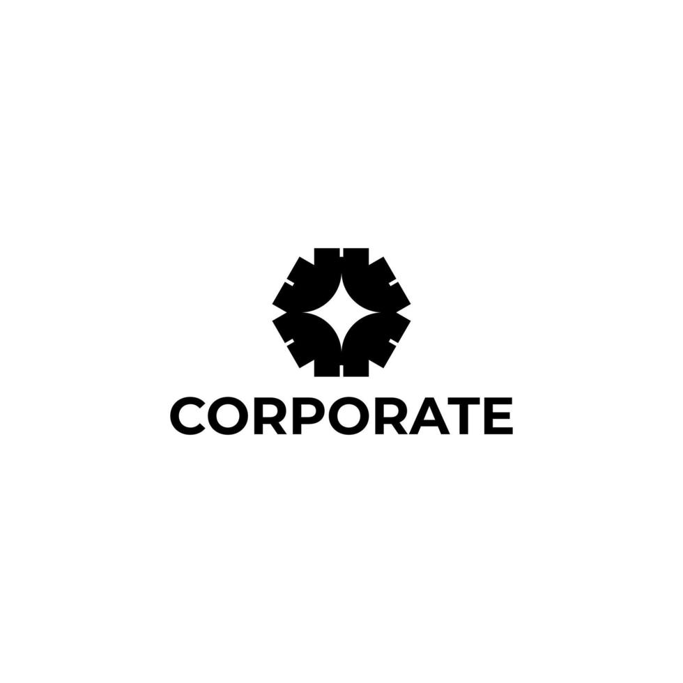 Tech Star Corporate einfaches flaches Logo-Design vektor