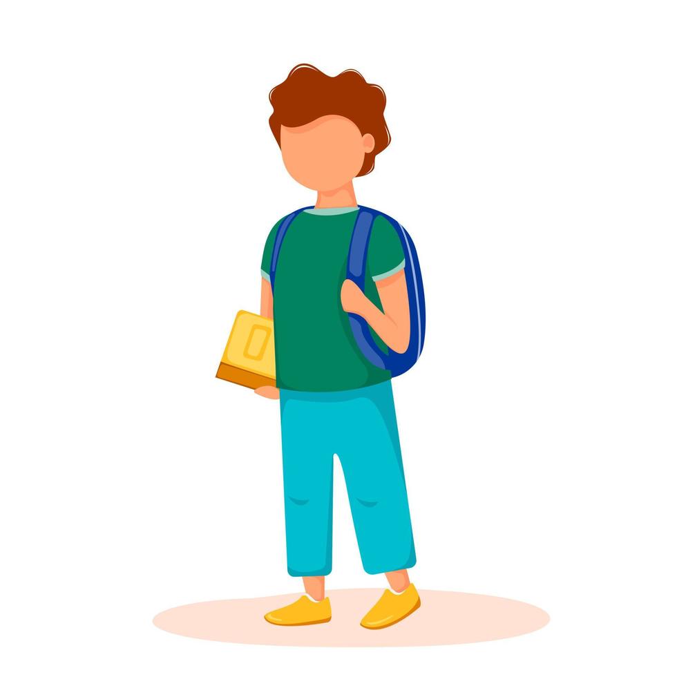 Schüler mit Rucksack und Buch. Vektor-Illustration. vektor