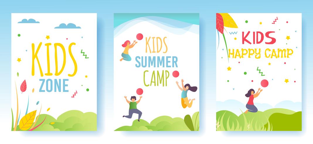 Print Flyer Media Cards Sociala berättelser Set Camp vektor