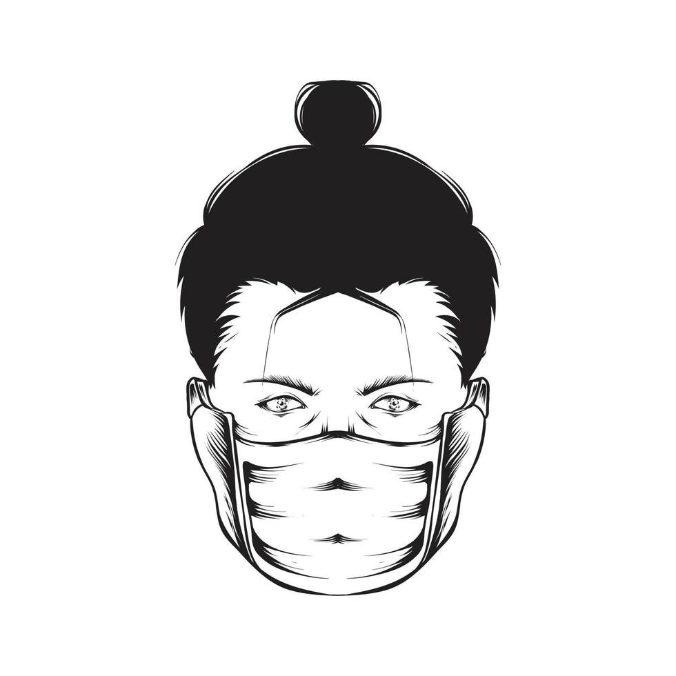 Illustration von Ninja mit Maske vektor