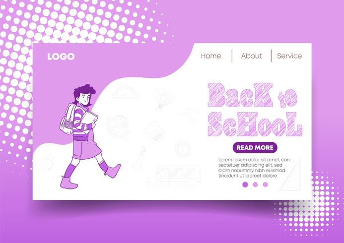 Zurück zu Schulwebdesign und Landing Page vektor