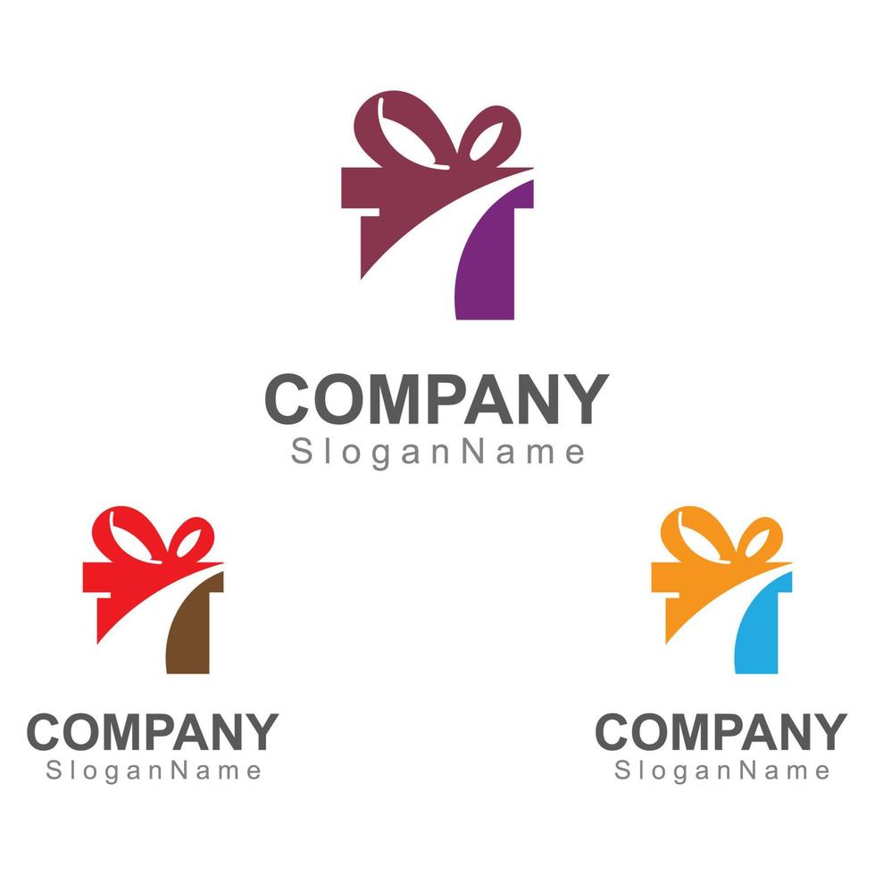 Geschenkbox Überraschung Logo Design Vektor Vorlage Bild Kunstkonzept