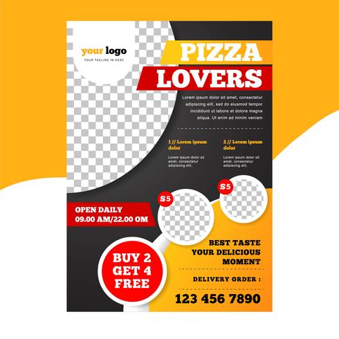 Modern Pizza Restaurant Flyer Mall vektor