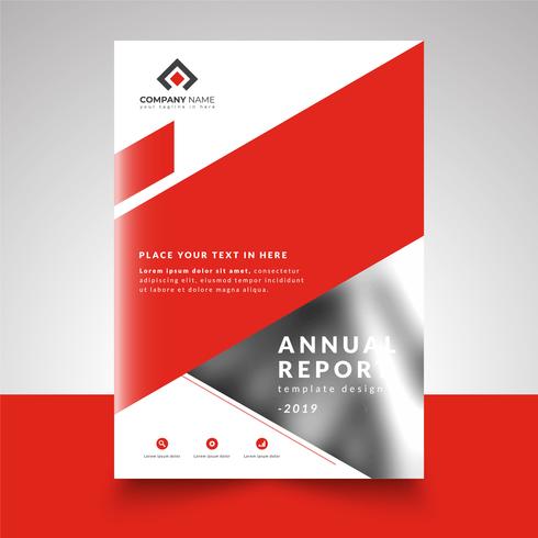 Röd abstrakt affärsdesign årsrapport mall vektor