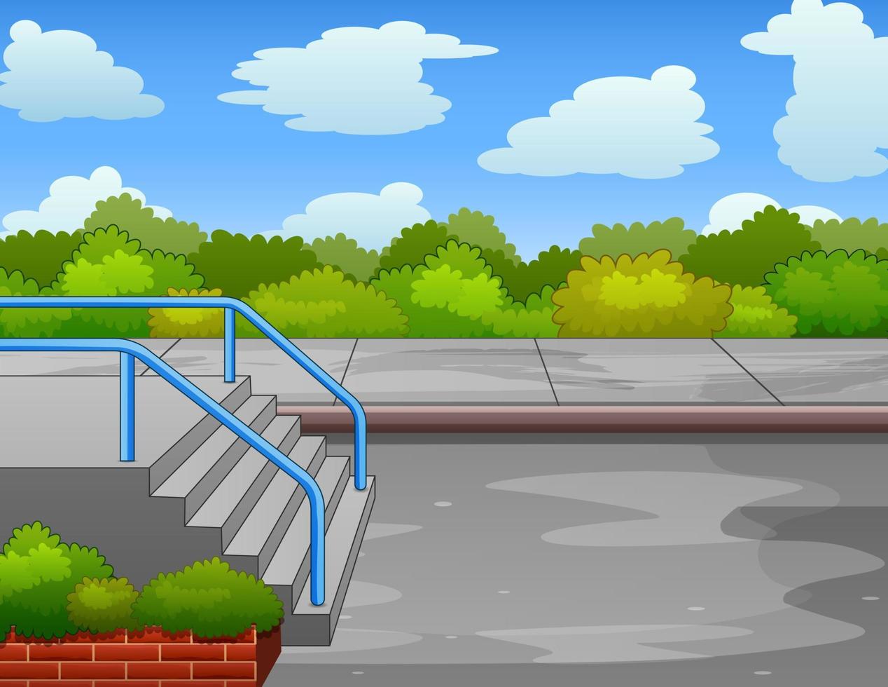 Hintergrund der Parkszene mit Treppe vektor