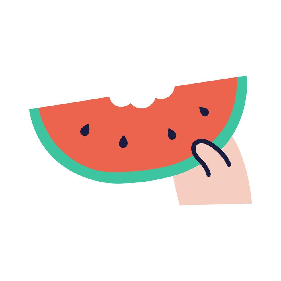 vattenmelon .mat och dryck doodles. vektor